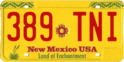 NM license plate 389TNI