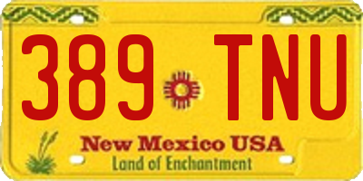 NM license plate 389TNU