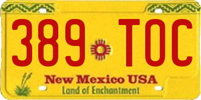 NM license plate 389TOC