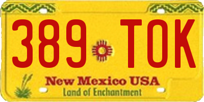 NM license plate 389TOK