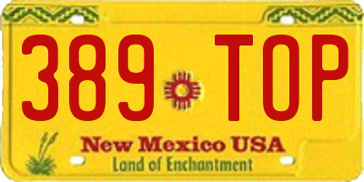 NM license plate 389TOP