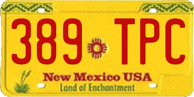 NM license plate 389TPC