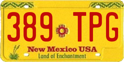 NM license plate 389TPG