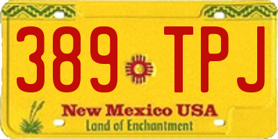 NM license plate 389TPJ