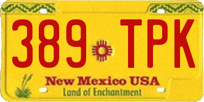 NM license plate 389TPK