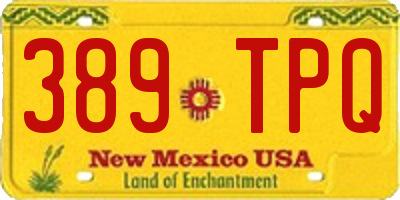 NM license plate 389TPQ