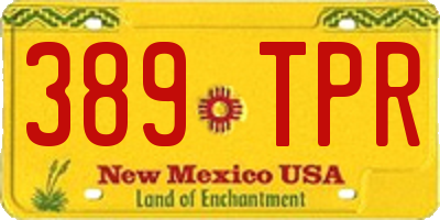NM license plate 389TPR