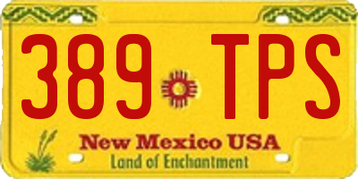 NM license plate 389TPS