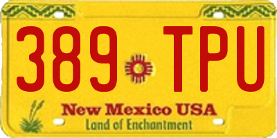 NM license plate 389TPU