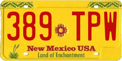 NM license plate 389TPW