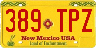 NM license plate 389TPZ