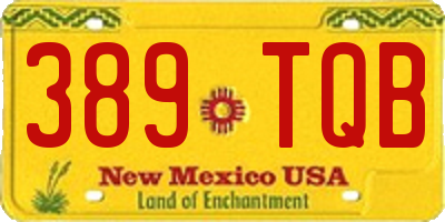 NM license plate 389TQB