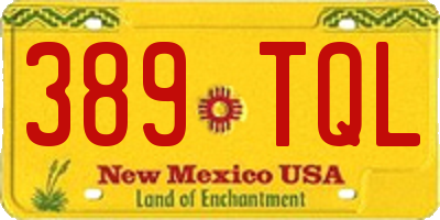 NM license plate 389TQL