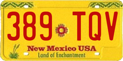 NM license plate 389TQV