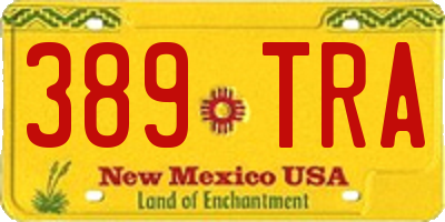 NM license plate 389TRA