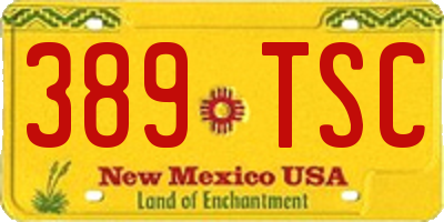 NM license plate 389TSC