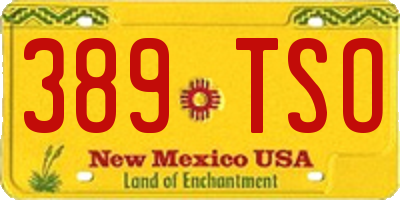 NM license plate 389TSO