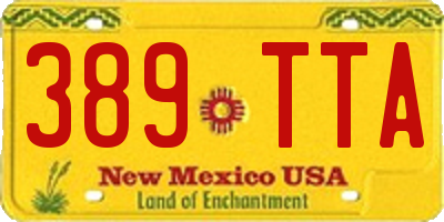 NM license plate 389TTA