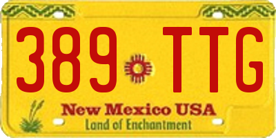 NM license plate 389TTG