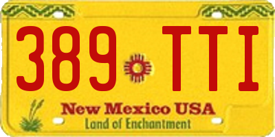 NM license plate 389TTI