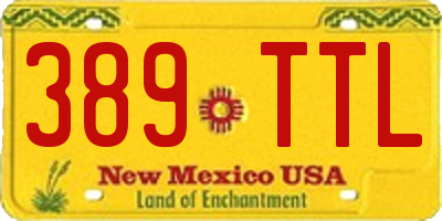 NM license plate 389TTL