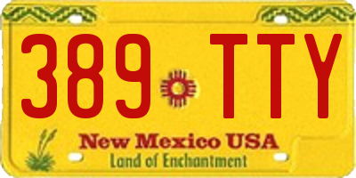 NM license plate 389TTY