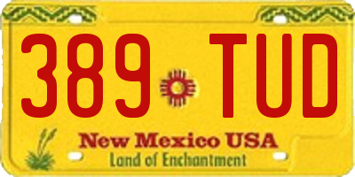 NM license plate 389TUD