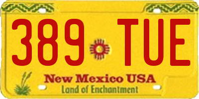 NM license plate 389TUE
