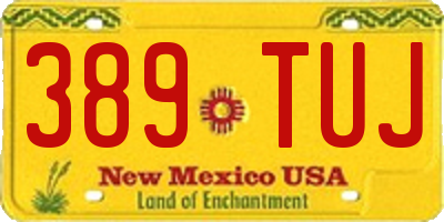 NM license plate 389TUJ