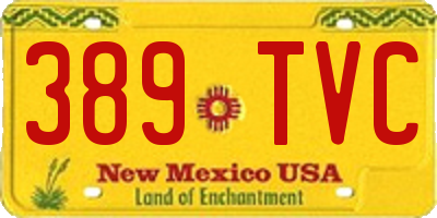 NM license plate 389TVC