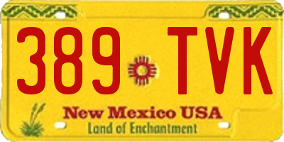 NM license plate 389TVK