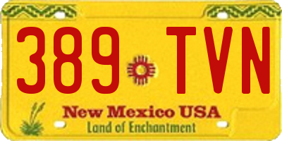 NM license plate 389TVN