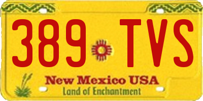 NM license plate 389TVS