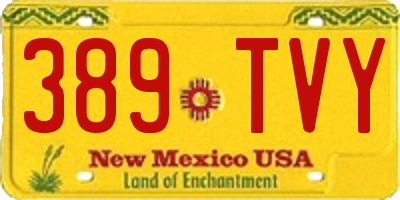 NM license plate 389TVY