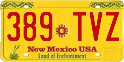 NM license plate 389TVZ