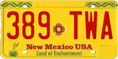 NM license plate 389TWA