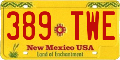 NM license plate 389TWE
