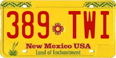 NM license plate 389TWI
