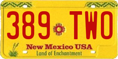 NM license plate 389TWO