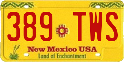 NM license plate 389TWS