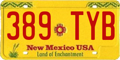 NM license plate 389TYB