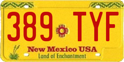 NM license plate 389TYF