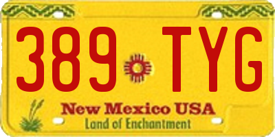 NM license plate 389TYG