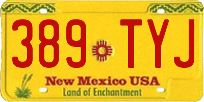 NM license plate 389TYJ