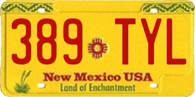 NM license plate 389TYL