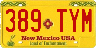 NM license plate 389TYM