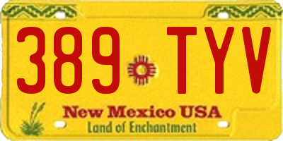 NM license plate 389TYV