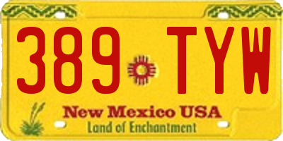 NM license plate 389TYW