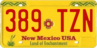 NM license plate 389TZN