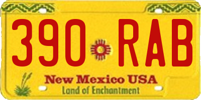 NM license plate 390RAB